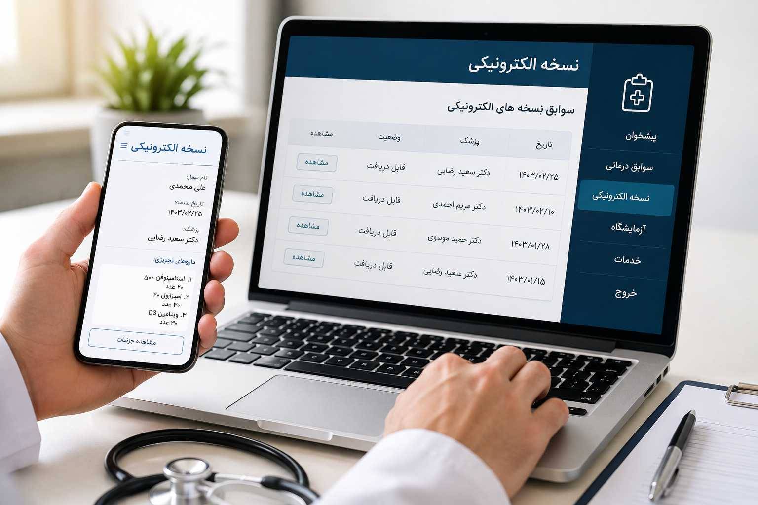 راهنمای مشاهده نسخه پزشک بصورت آنلاین
